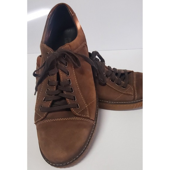 Johnston & Murphy Shoes 10M Wallace Cap Toe Brown Sheepskin Leather Oxford Lace - Picture 2 of 8